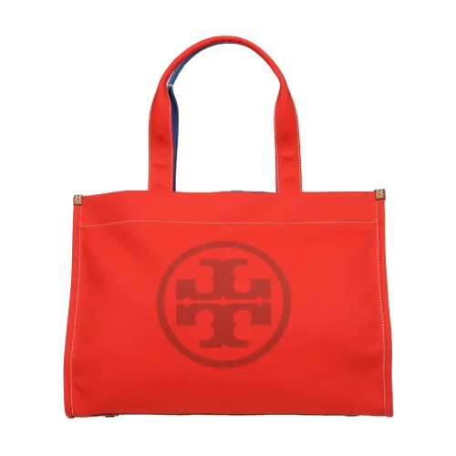 Tory Burch , Color-Block Canvas Tote Bag ,Red female, Sizes: ONE SIZE
