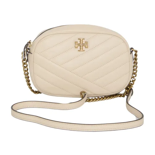 Tory Burch , Cream Quilted Leather Crossbody Bag ,Beige female, Sizes: ONE SIZE