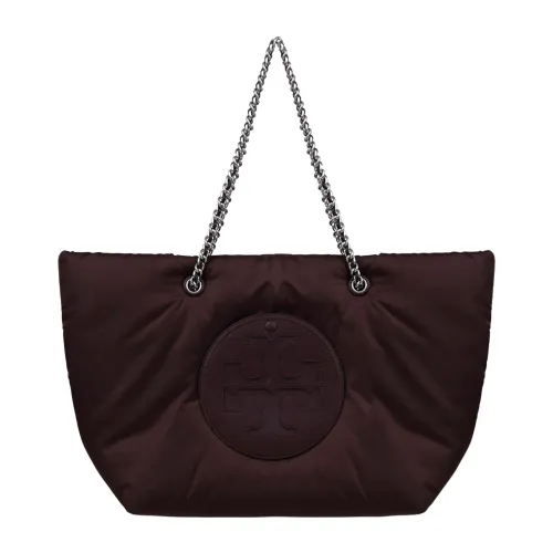Tory Burch , Ella Logo-Patch Tote Bag ,Purple female, Sizes: ONE SIZE