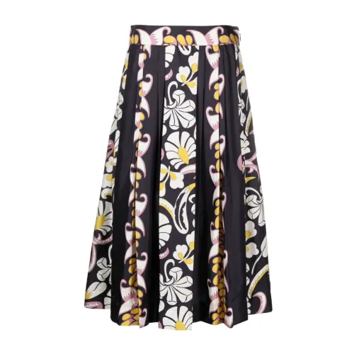 Tory Burch , Floral Print High Waist Skirt ,Multicolor female, Sizes:
