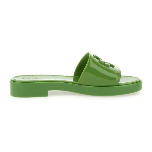 Tory Burch , Green Slider Sandals ,Green female, Sizes: