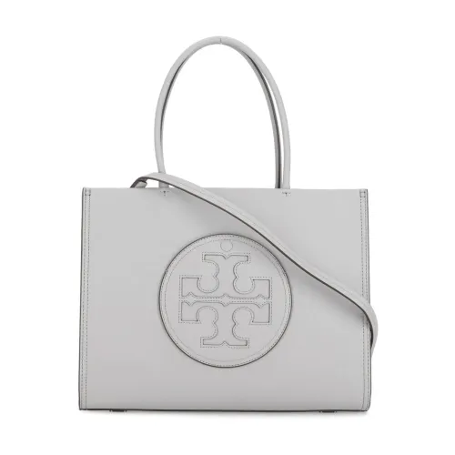 Tory Burch , Grey Synthetic Leather Shopping Bag with Handles and Shoulder Strap ,Gray female, Sizes: ONE SIZE