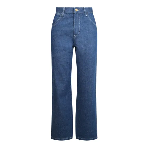 Tory Burch , High Waist Flare Cropped Jeans ,Blue female, Sizes: