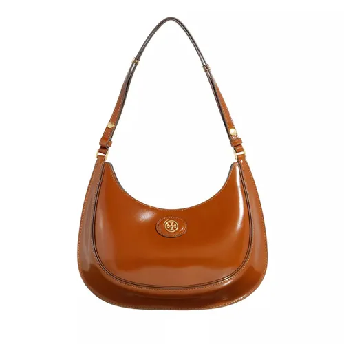 Tory Burch Hobo Bags - Robinson Spazzolato Convertible Crescent Bag - brown - Hobo Bags for ladies