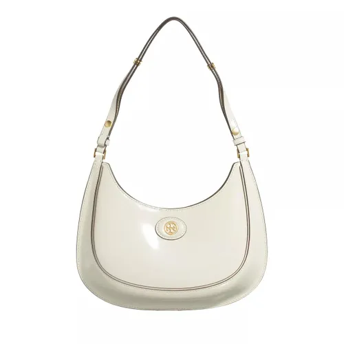 Tory Burch Hobo Bags - Robinson Spazzolato Convertible Crescent Bag - creme - Hobo Bags for ladies