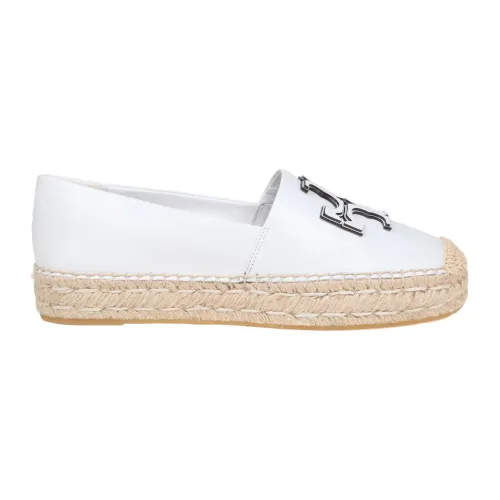 Tory Burch , Ice Leather Espadrille Sneakers ,White female, Sizes: