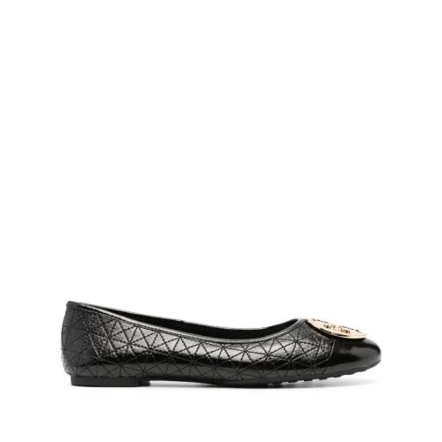 Tory Burch , Layered Double T Flat Shoes ,Black female, Sizes: