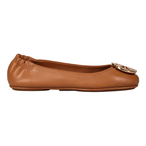 Tory Burch , Leather Ballerinas - Regular Fit - 100% Leather ,Brown female, Sizes: