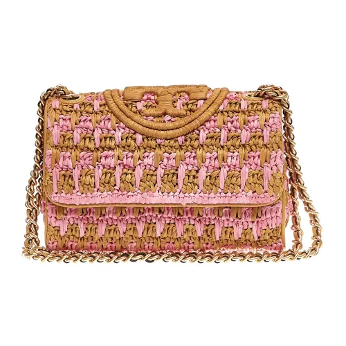 Tory Burch , Pink and Beige Crochet Shoulder Bag ,Pink female, Sizes: ONE SIZE