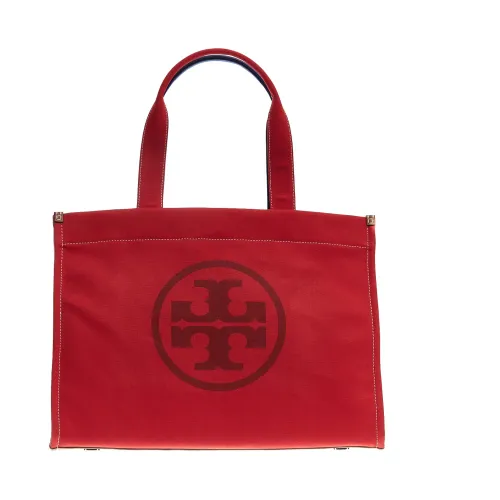 Tory Burch , Red and Blue Fabric Tote ,Red female, Sizes: ONE SIZE