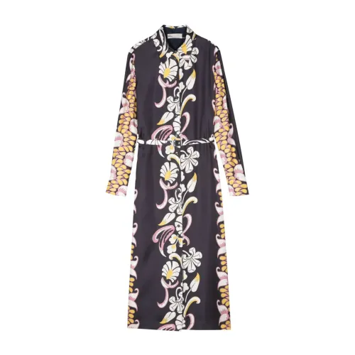 Tory Burch , Silk Satin Tropical Print Dress ,Multicolor female, Sizes: