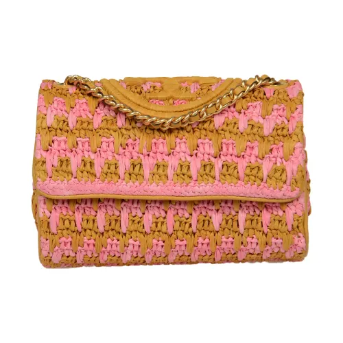 Tory Burch , Soft Crochet Small Shoulder Bag ,Pink female, Sizes: ONE SIZE