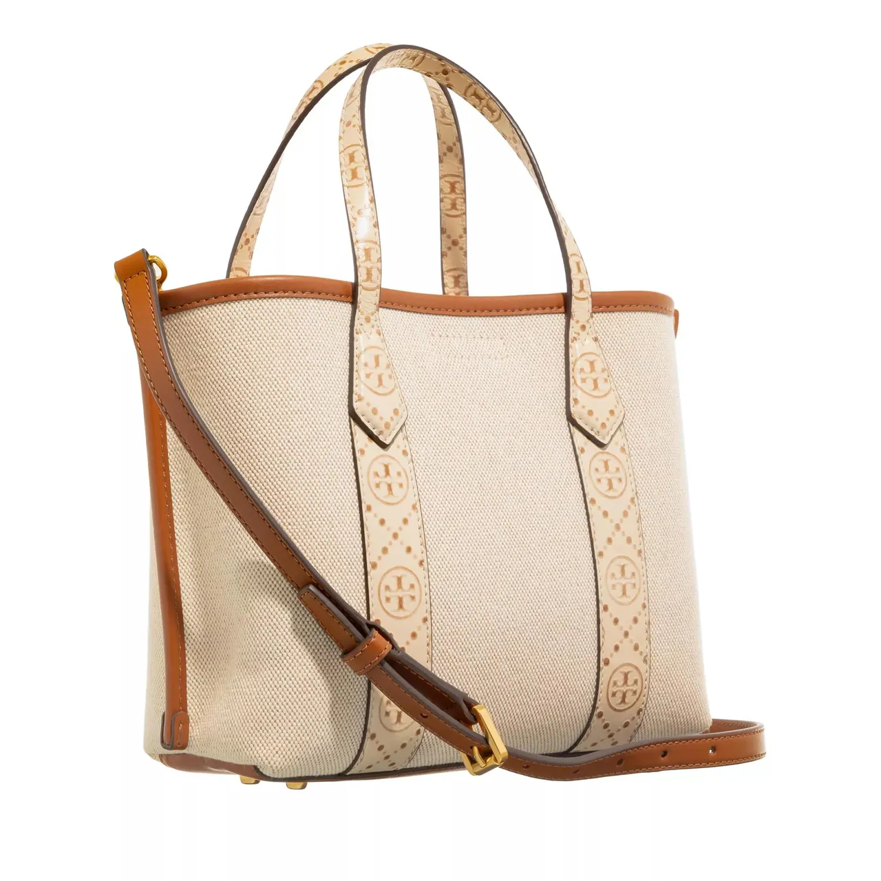 Tory Burch Tote Bags - Perry Canvas Small Triple-Compartment Tote - beige - Tote Bags for ladies