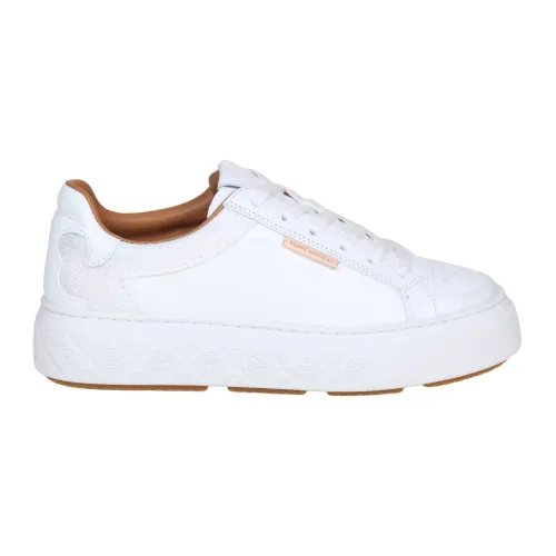 Tory Burch , White and Green Leather Sneakers ,White female, Sizes: