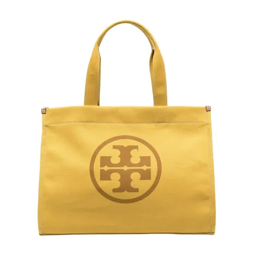 Tory Burch , Yellow Logo-Motif Tote Bag ,Yellow female, Sizes: ONE SIZE