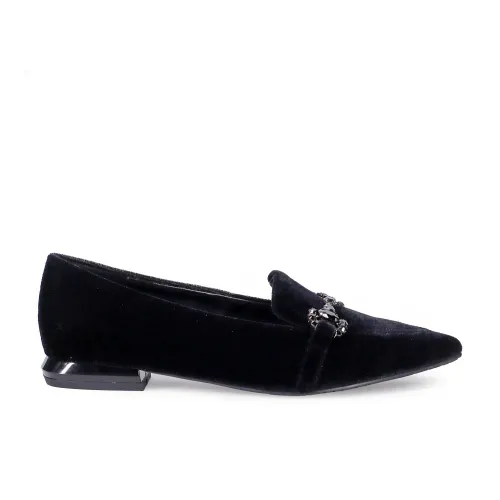 Tosca Blu , Glamorous Velvet Flat Shoes ,Black female, Sizes: