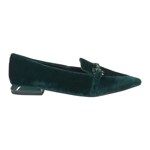 Tosca Blu , Green Velvet Flat Shoes ,Green female, Sizes: