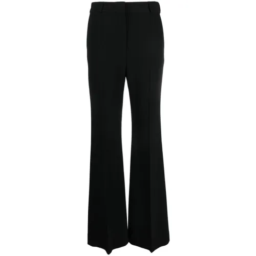 TotêMe , Black Flare Crepe Trousers ,Black female, Sizes: