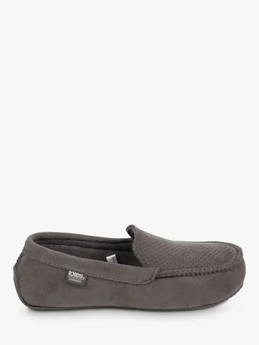 totes Airtex Suedette Moccasin Slippers - Grey - Male