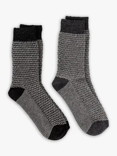 totes Textured Socks, Pack of 2 - Black/Charcoal - Male