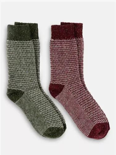 totes Textured Socks, Pack of 2 - Burgundy/Green - Male