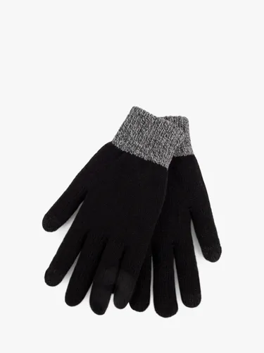 totes Thermal Stretch Knitted Smartouch Gloves, Black - Black/Grey - Male
