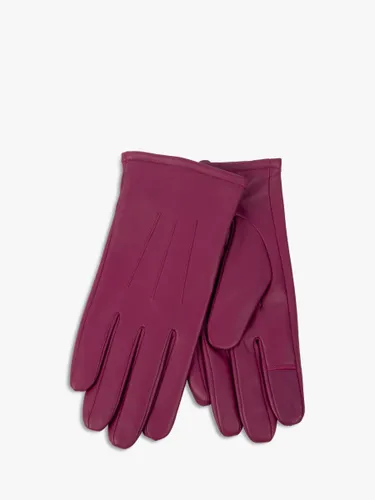 totes Three Point Leather Gloves - Berry - Female