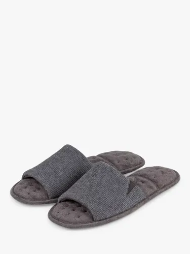 totes Waffle Open Toe Slippers - Charcoal - Male