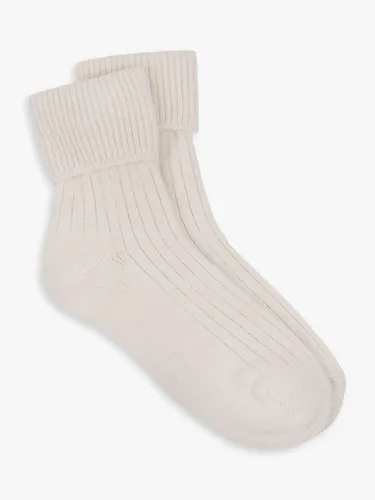 totes Wool and Cashmere Blend Ribbed Ankle Socks - Oat - Female