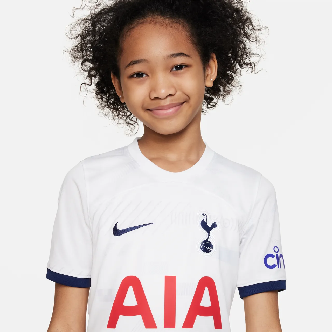 Tottenham Hotspur 2023/24 Stadium Home Older Kids' Nike Dri-FIT Football Shirt - White - Polyester