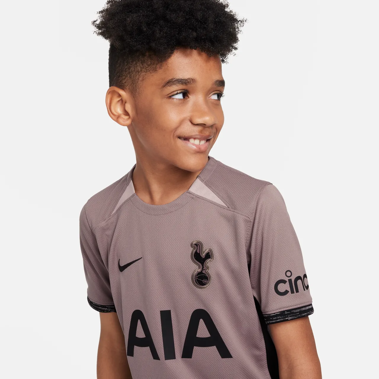 Tottenham Hotspur 2023/24 Stadium Third Older Kids' Nike Dri-FIT Football Shirt - Brown - Polyester