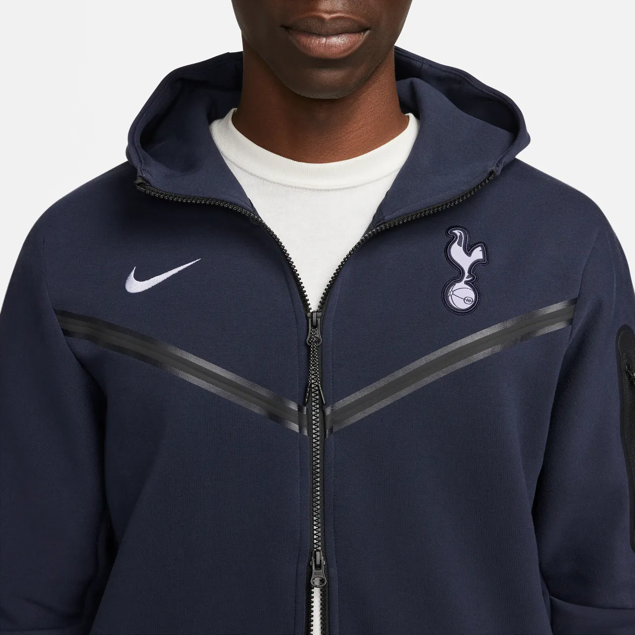 Tottenham Hotspur Tech Fleece Windrunner Men's Nike Full-Zip Hoodie - Blue - Cotton