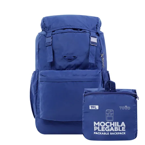 TOTTO Unisex's Blue Folding Backpack-Collapse