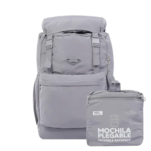 TOTTO Unisex's Grey Folding Backpack-Collapse