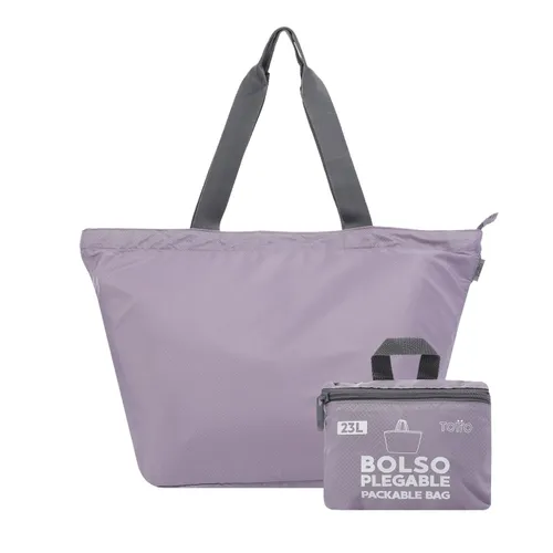 TOTTO Women's Folding Shopper Bag Purple-Ramel Coupling