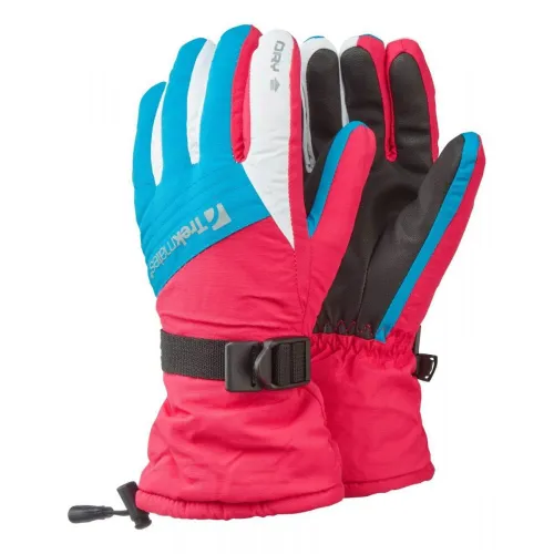 Trekmates Junior Mogul DRY Ski Glove: Blue/Pink/White: L Size: L, Colo