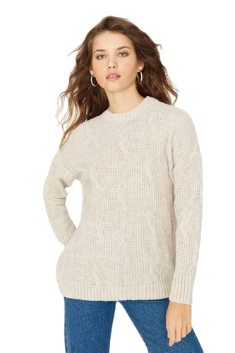 Trendyol Sweater - Beige - Regular