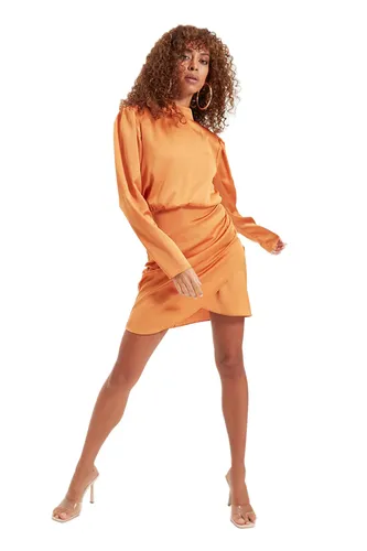Trendyol Women Mini The wrap Regular fit Woven Dress Orange