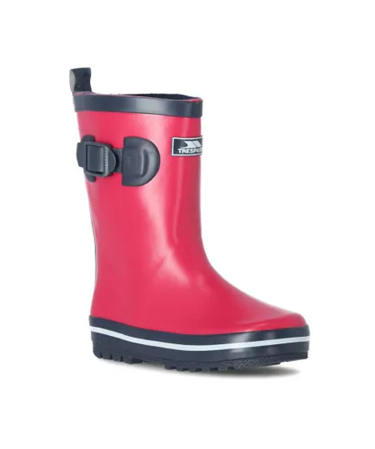 Trespass Boys Girls March Waterproof Welly Wellington Boots - Pink