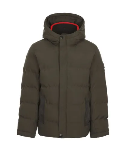 Trespass Boys Habbton Hooded Padded Quilted Casual Jacket - Green