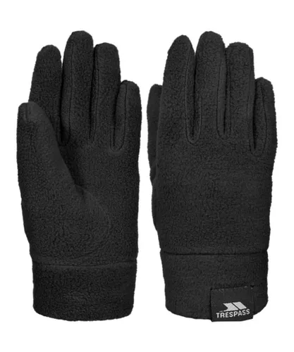 Trespass Boys Lala II Knitted Fitted Fleece Gloves - Black