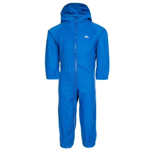 Trespass Button Waterproof Rain Suit with Hood - Blue