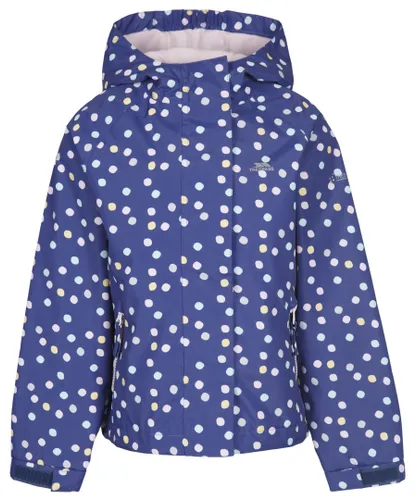 Trespass Childrens Girls Hopeful Waterproof Rain Jacket (Dark Blue/Pink Print) - Multicolour