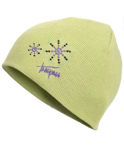 Trespass Childrens Girls Sparkle Knitted Beanie Hat - Green