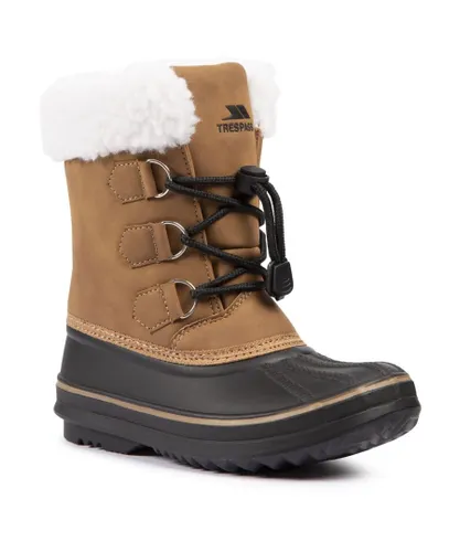 Trespass Girls Bodhi Insulated Winter Snow Boots - Brown