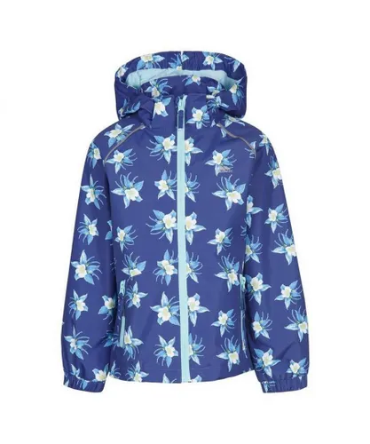 Trespass Girls Joyfull Flower Raincoat (Dark Blue)