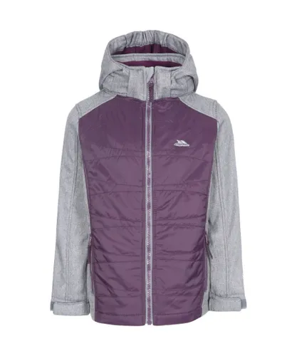 Trespass Girls Rockrose Hooded Fleece Softshell Coat - Purple - Size 3Y