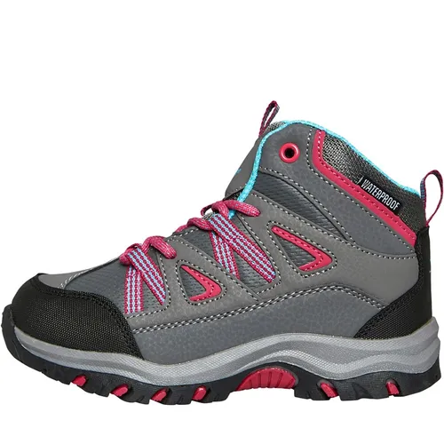 Trespass Junior Girls Gillon 2 Mid Waterproof Hiking Boots Grey/Pink