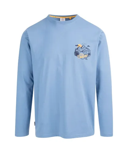 Trespass Mens Benue Printed Long-Sleeved T-Shirt (Denim Blue)