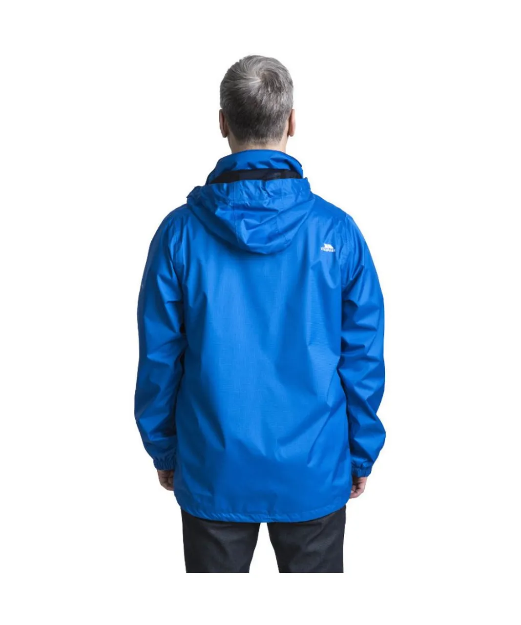 Trespass Mens Fraserii Hooded Waterproof Wicking Zip Jacket Coat - Blue Polyamide PU Coating